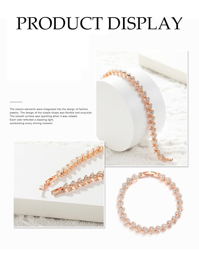 DUNISO 2Pcs Watch Bracelet Set Women's Elegant Business Watch Set Classic Alloy Strap Ladies Watch with Rhinestone Encrusted Bracelet for Lady Female Girls Minimalist Slim Thin Casual Dress Quartz Wrist Watches - Image 5