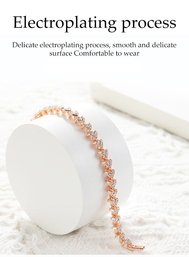 DUNISO 2Pcs Watch Bracelet Set Women's Elegant Business Watch Set Classic Alloy Strap Ladies Watch with Rhinestone Encrusted Bracelet for Lady Female Girls Minimalist Slim Thin Casual Dress Quartz Wrist Watches - Image 3