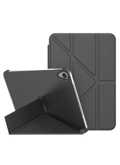 Case Cover for iPad Mini 6 – Double-Sided Matte Translucent PC & Leather Tablet Case with Holder, Sleep/Wake Function, Durable Black Design
