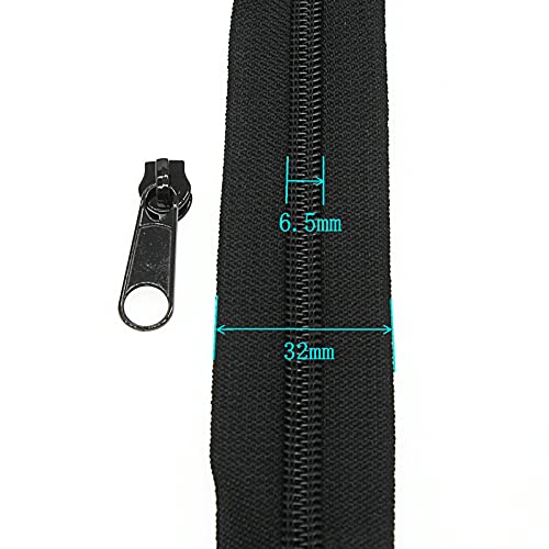 SHUNLI #5 Nylon Coil Zippers by The Yard Black Sewing Zipper Bulk 10 Yards with 25 PCS Pulls Sliders for DIY Tailor Sewing Crafts Bags Pillows,SHUNLI - Image 5