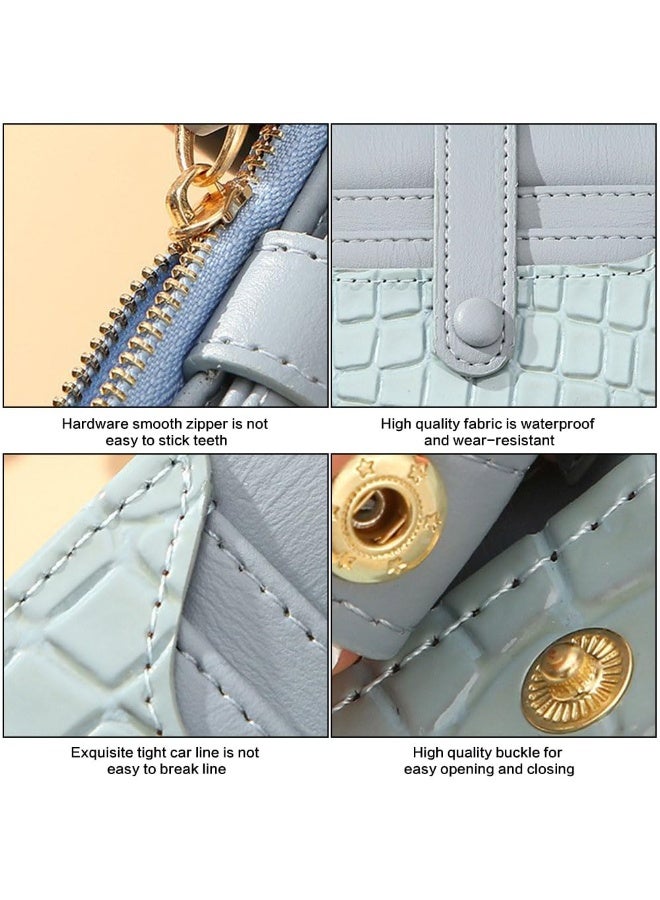 جيه زد اس محفظة JZS للنساء، محفظة ثنائية الطي، مزودة بسحّاب من الجلد، محفظة نقود معدنية، حامل بطاقات ائتمان، محافظ نسائية صغيرة، أنماط أنيقة، نافذة لبطاقة الهوية (أسود) - Image 5