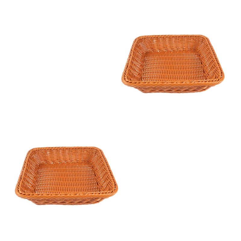 2 pcs Home Kitchen Storage Basket Decorative Fruit Basket Bread Vegetable Holder - Image 1