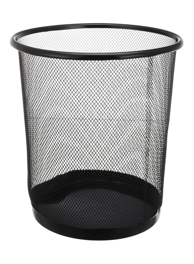 Generic 2 PCS Metal Mesh Wastebasket – Black Trash Bin for Office and Home – Durable Lightweight Design, Easy to Clean - Image 3
