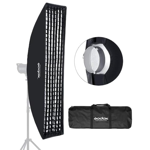 Godox 35cm x 140cm 14x 55 Strip Beehive Honeycomb Grid Softbox Bowens Mount for Godox Flash Light and Other Studio Flash Light - Image 1