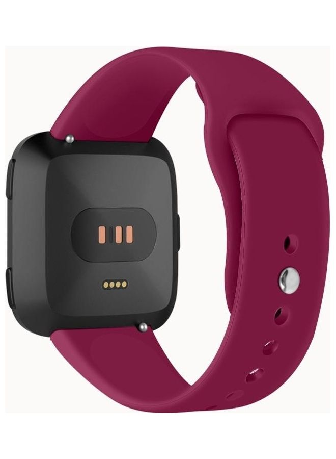 NIBEMINENT Silicone Replacement Strap For Fitbit Versa 2/Fitbit Versa/Fitbit Lite Wine Red  - Image 2
