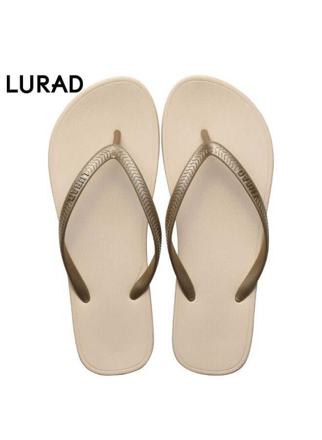 Lurad Women's Flat Heel Flip-flops, Durable Thong Sandals For Beach, Black, Size 35/36 - Image 5