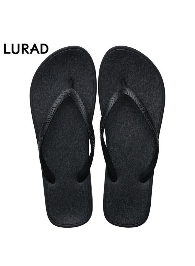 Lurad Women's Flat Heel Flip-flops, Durable Thong Sandals For Beach, Black, Size 35/36 - Image 3