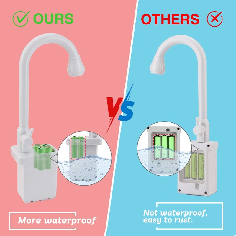 BOBXIN Play Sink with Running Water Kids Pretend Play Kitchen Toy Sink for Toddler Role Play Electric Dishwasher Kitchen Water Toys Set with Upgraded Working Faucet and Dishes Playset for Girl Boy - Image 3