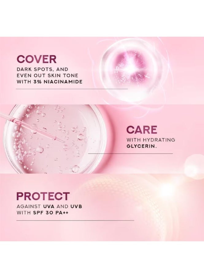Pond's Bright Miracle Light Foundation BB+ Cream - Ivory 18g | 3% Niacinamide | SPF 30 PA++ | All-in-One Cover Care Protect - Image 3