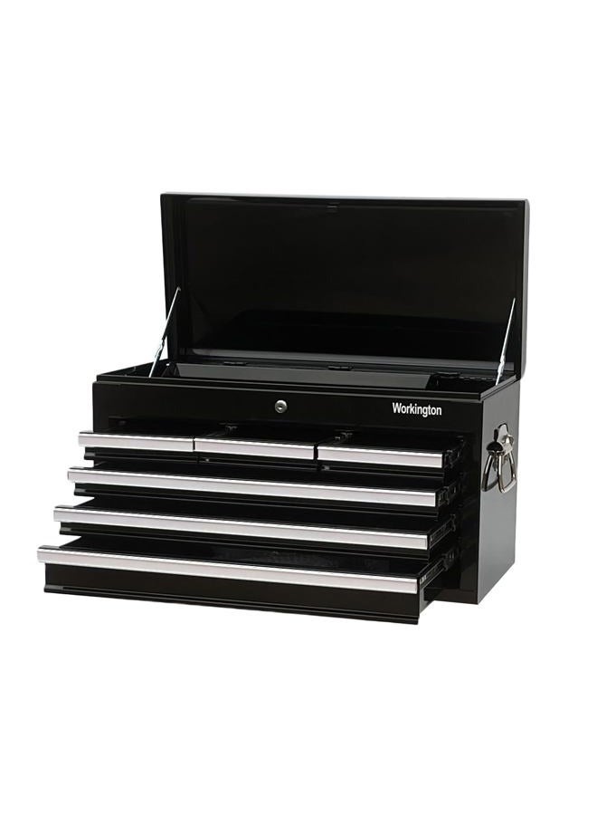 Workington Professional Industrial Portable Metal Tool Chest with 6 Drawers, 26" 6-Drawer Tool Chest Cabinet with Ball Bearing Drawer Slides, Steel Tool Storage Box Organizer 4015 Black - Image 4