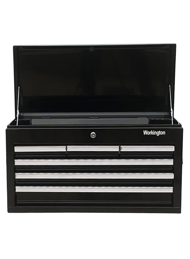 Workington Professional Industrial Portable Metal Tool Chest with 6 Drawers, 26" 6-Drawer Tool Chest Cabinet with Ball Bearing Drawer Slides, Steel Tool Storage Box Organizer 4015 Black - Image 2