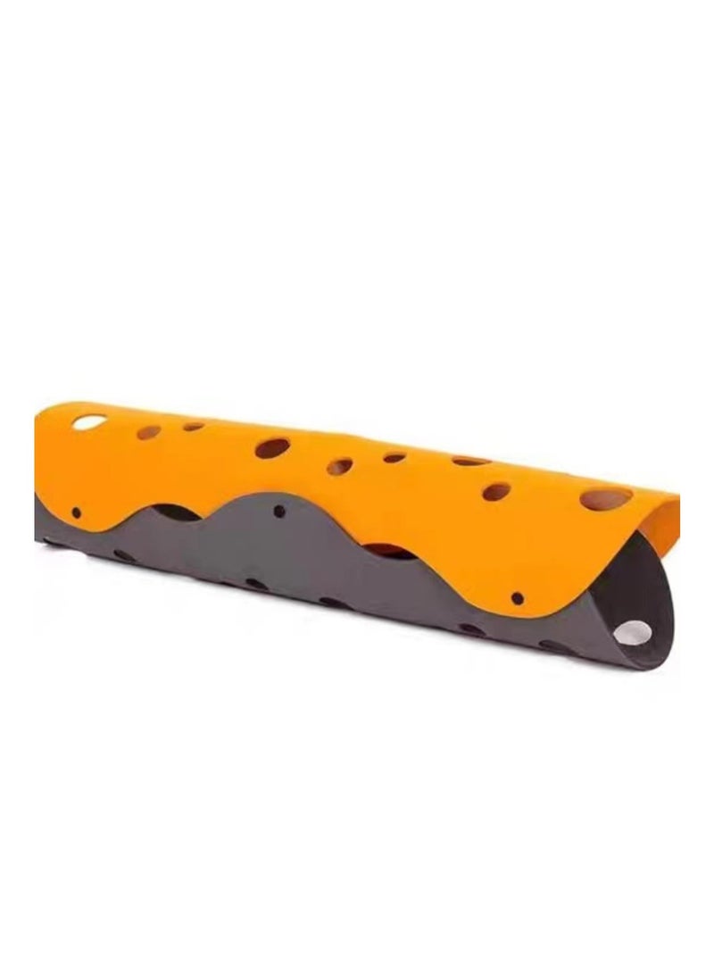 Orange + Gray Diy Cat Tunnel Toy - Foldable Cat Tube Toy Cat Cave Nest Toy Free Combination Pet Interactive Toy For Kittens Rabbit Hamsters And Small Animals - Image 1