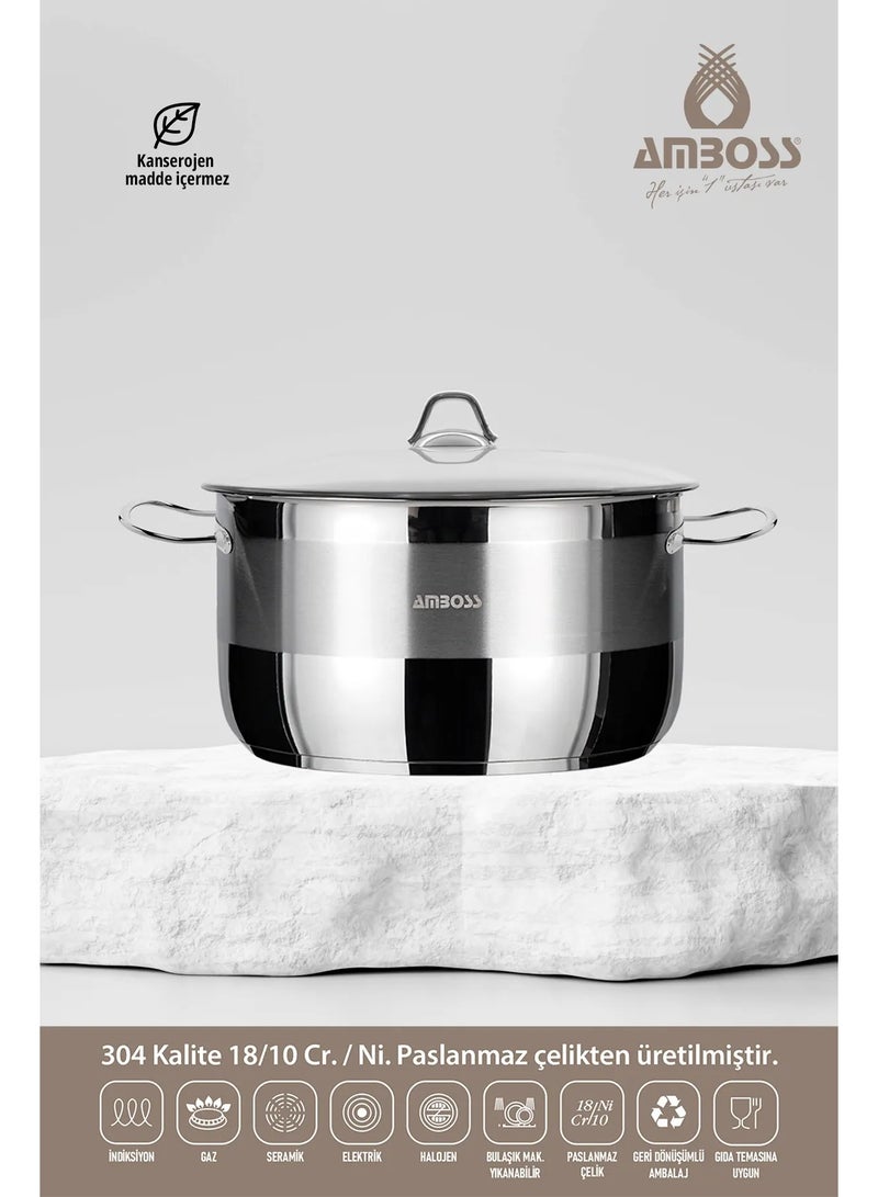 AMBOSS Deep bowl l20cm stainless steel sapphire - with glass lid made in Turkey - Image 2