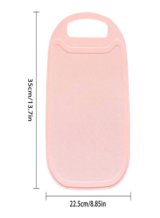 Lnrkai Cutting Board for Kitchen, Wheat Straw Chopping Boards with Juice Grooves and Easy Grip Handle, Dishwasher Safe,Non Scratch (pink) - Image 2