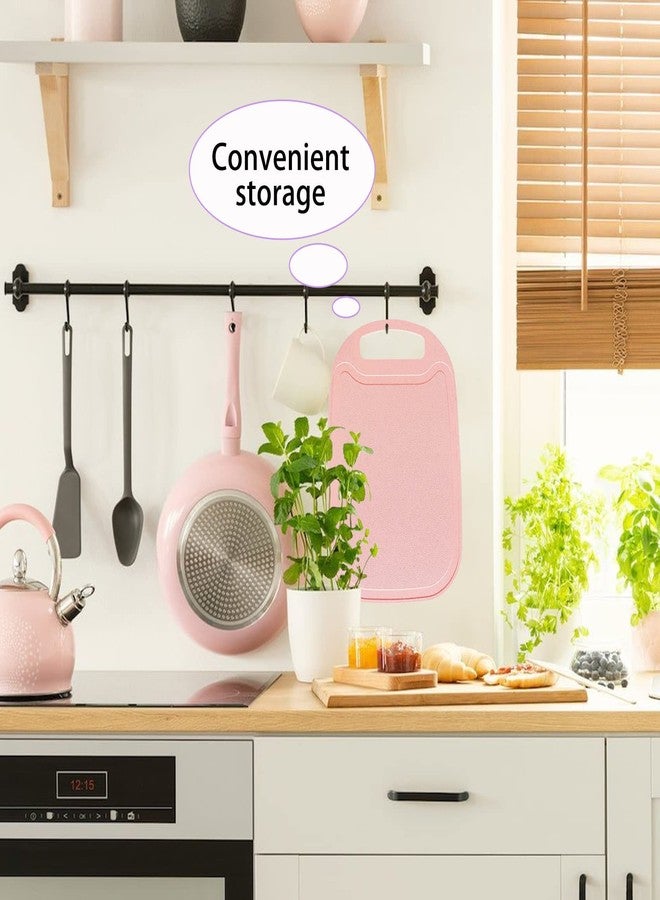 Lnrkai Cutting Board for Kitchen, Wheat Straw Chopping Boards with Juice Grooves and Easy Grip Handle, Dishwasher Safe,Non Scratch (pink) - Image 5