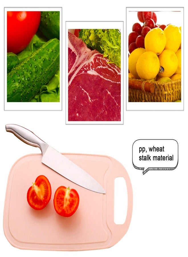 Lnrkai Cutting Board for Kitchen, Wheat Straw Chopping Boards with Juice Grooves and Easy Grip Handle, Dishwasher Safe,Non Scratch (pink) - Image 3