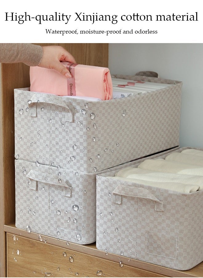 DUNISO - 3 Pcs Wardrobe Clothes Organizer，Foldable Clothes Storage Box ，Drawer Organizer With Handles，Moisture and Mold Prevention，Wear Resistant And Easy To Clean，for Organizing Clothing Jeans Toys Book Shelves Closet Wardrobe，47*28*20cm - Image 1