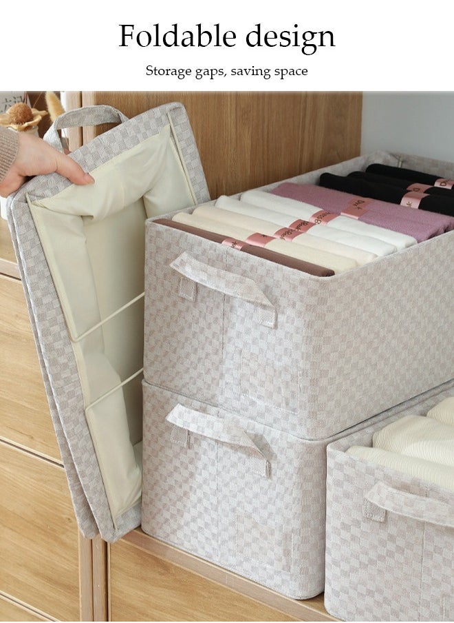 DUNISO - 3 Pcs Wardrobe Clothes Organizer，Foldable Clothes Storage Box ，Drawer Organizer With Handles，Moisture and Mold Prevention，Wear Resistant And Easy To Clean，for Organizing Clothing Jeans Toys Book Shelves Closet Wardrobe，47*28*20cm - Image 1