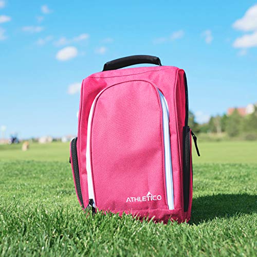 Athletico Golf Shoe Bag - Zippered Shoe Carrier Bags With Ventilation & Outside Pocket for Socks, Tees, etc. (Pink) - Image 5