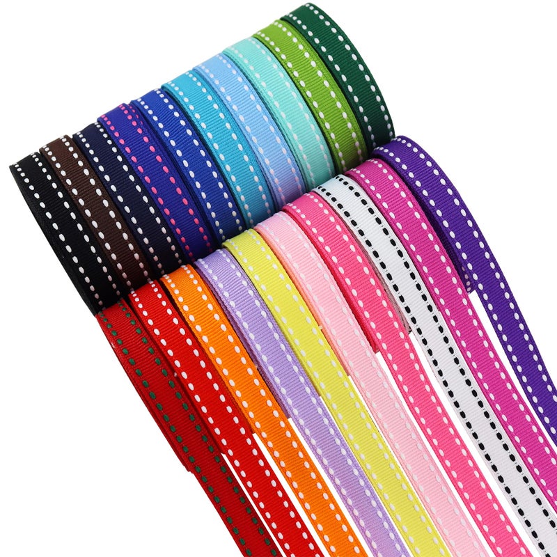 BAORJCT 3/8" White Jump Point Grosgrain Ribbons, Perfect for Gift Wrapping Crafts Party Wedding Birthday Decoratio, DIY Crafts Bow Hair Headband Accessories Assorted Ribbon 40yd(20x2yd) - Image 2