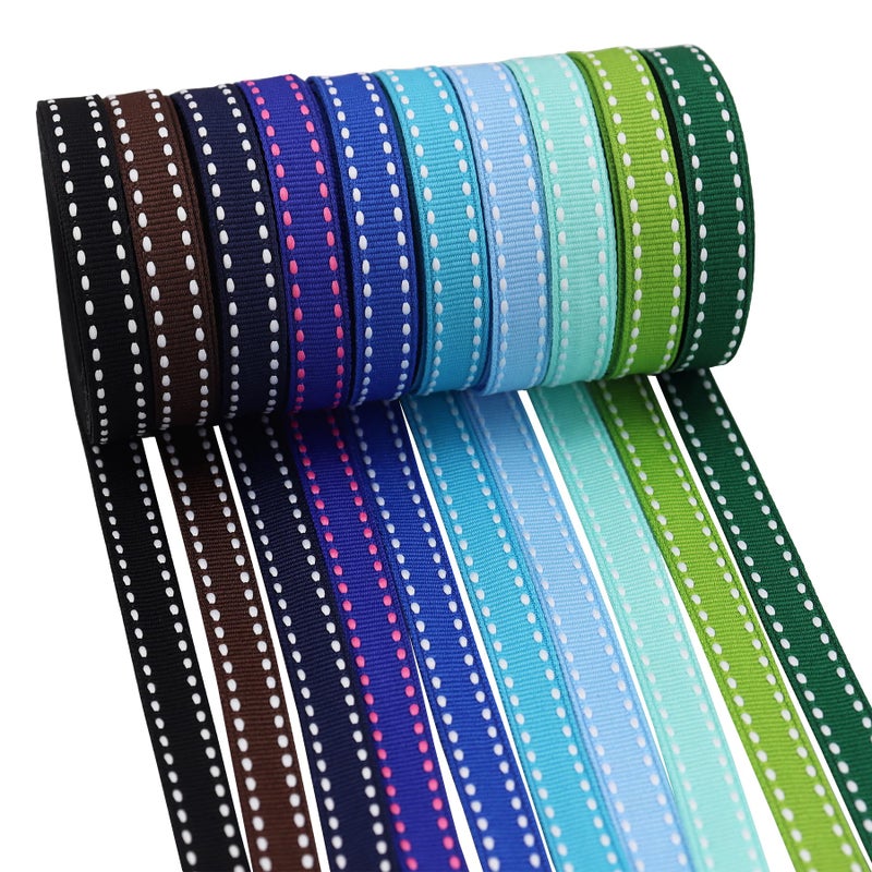 BAORJCT 3/8" White Jump Point Grosgrain Ribbons, Perfect for Gift Wrapping Crafts Party Wedding Birthday Decoratio, DIY Crafts Bow Hair Headband Accessories Assorted Ribbon 40yd(20x2yd) - Image 4