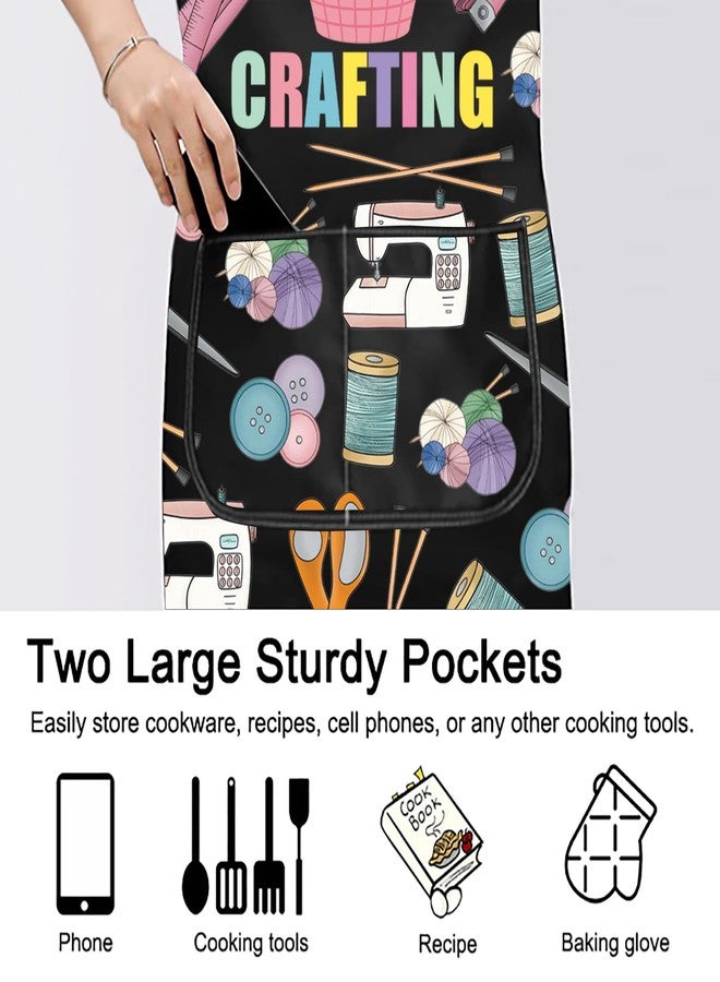 PXTIDY Crafting Apron Crafting Inspired Gift Tailors Apron Quilting Gift Craft Lover Gift Just A Girl Who Loves Crafting (CRAFTING apron) - Image 5