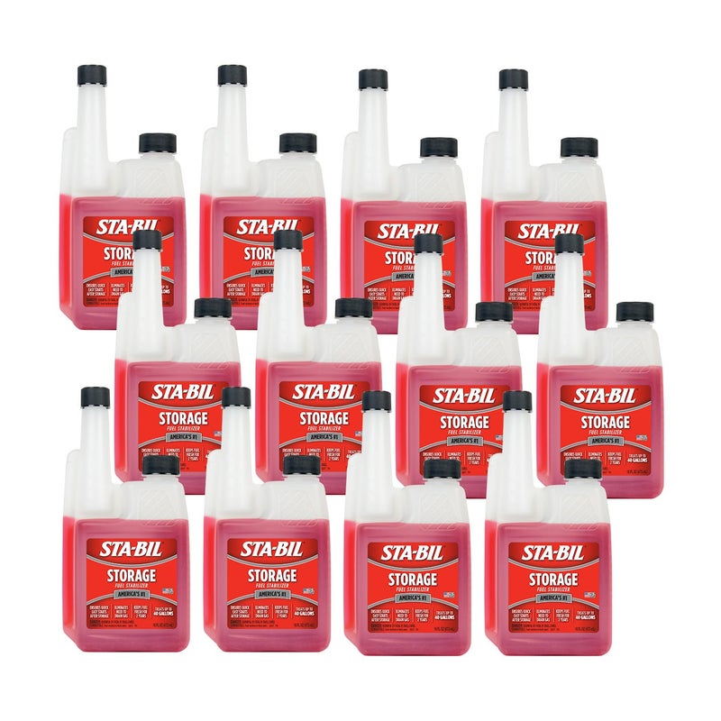 STABIL Storage Fuel Stabilizer Keeps Fuel Fresh for 24 Months Prevents Corrosion Gasoline Treatment Additive that Protects System Gas Stabilizer for Storage 16 oz 12 Pack