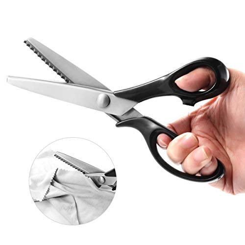 KimDaro Pinking Shears Set, 9.2 Inches Handled Professional Stainless Steel Dressmaking Sewing Craft Scissors Zig Zag Scissors (Serrated, 5mm) - Image 1