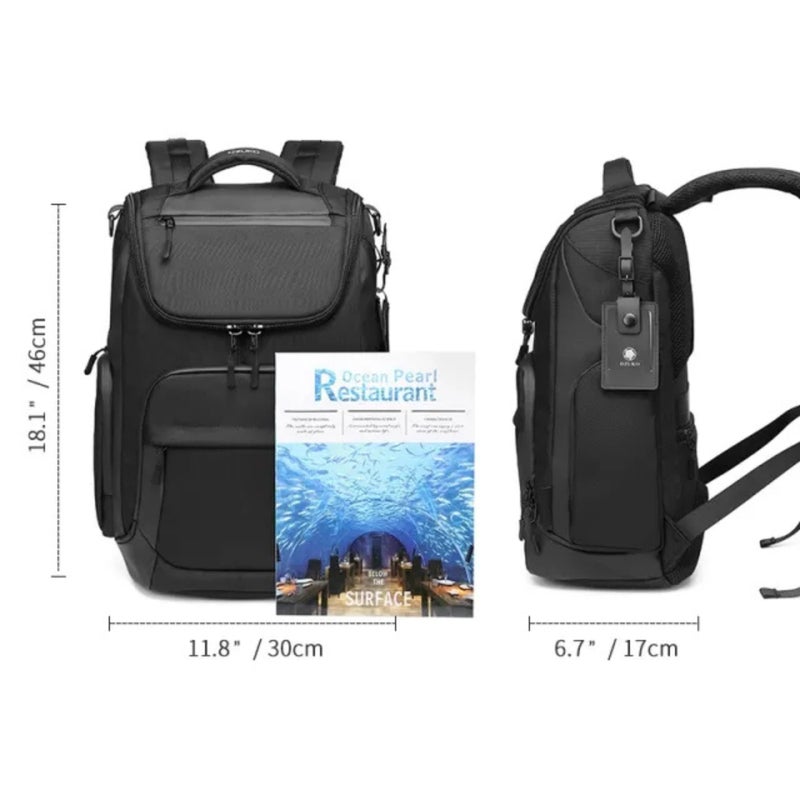 OZUKO حقيبة ظهر لابتوب للسفر والعمل والمدرسة مع منفذ شحن USB مقاومة للماء جيب مضاد للسرقة يناسب لابتوب بحجم 15.6 بوصة، أسود، 9409 - Image 5