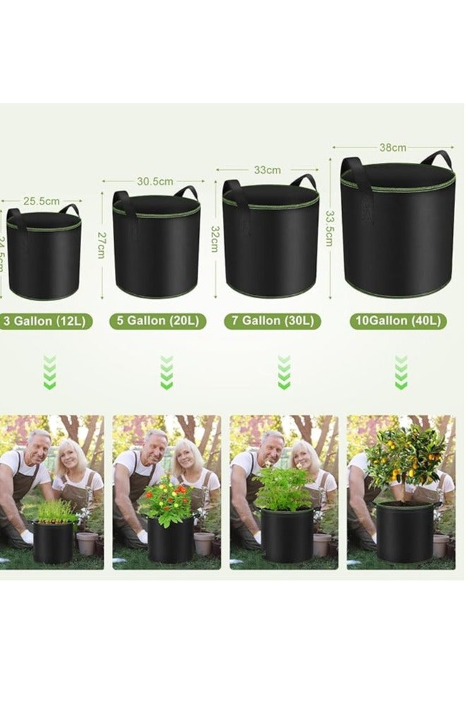 Grow Bags for Vegetables, 5 Pack 30L Tomato Grow Bag Planter Fabric Pots Reusable, Potato Growing Bags with Handles - Image 4