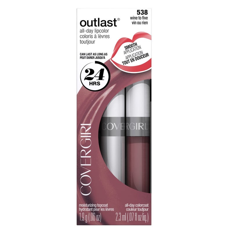 CoverGirl (Pack 2) Covergirl Outlast Lipcolor Wine to Five 538 0.06 Fl Oz