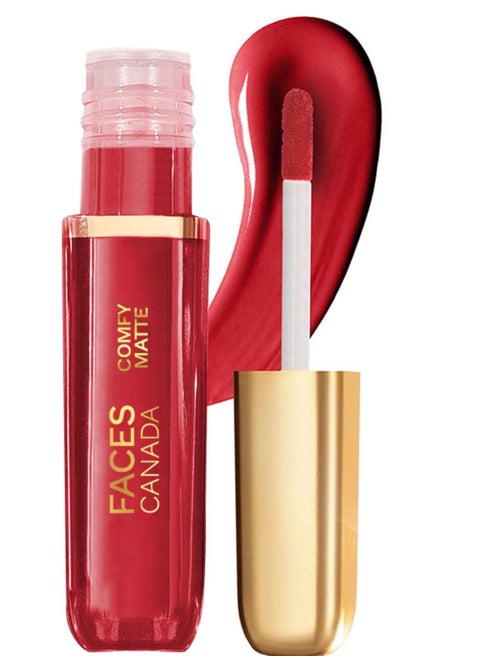 FACES CANADA Comfy Matte Liquid Lipstick On My Way 01, 3 ml  Comfortable 10HR Longstay Intense Matte Color Almond Oil and Vitamin E Infused   Super Smooth   No Dryness