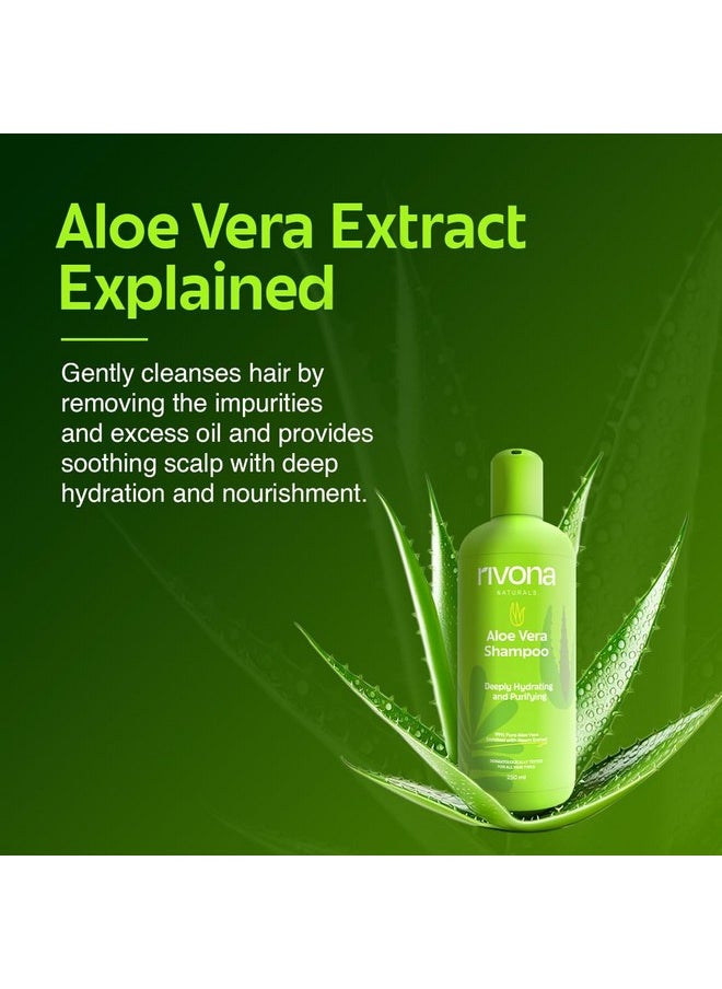 RIVONA NATURALS - Pure Aloe Vera Shampoo Zero Chemicals Natural Hydrating Shampoo L For Soft Smooth Hair L For Men & Women Vegan Sulphate And Paraben Free 250 Ml - Image 1