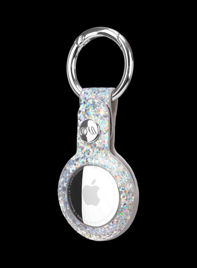 CASE-MATE Clip Ring Leather Keychain Apple AirTag Case Sparkle - Image 1