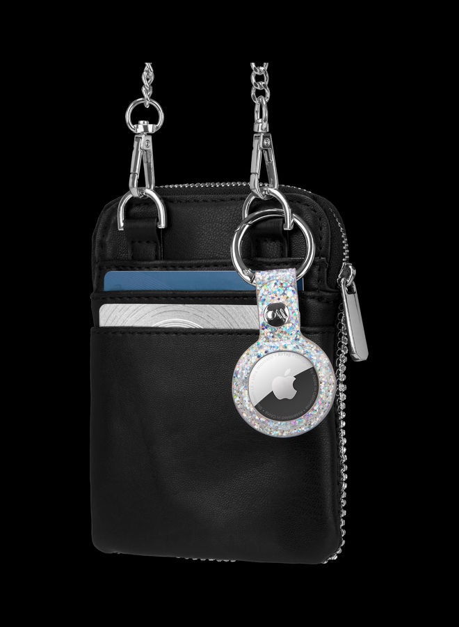 CASE-MATE Clip Ring Leather Keychain Apple AirTag Case Sparkle - Image 3