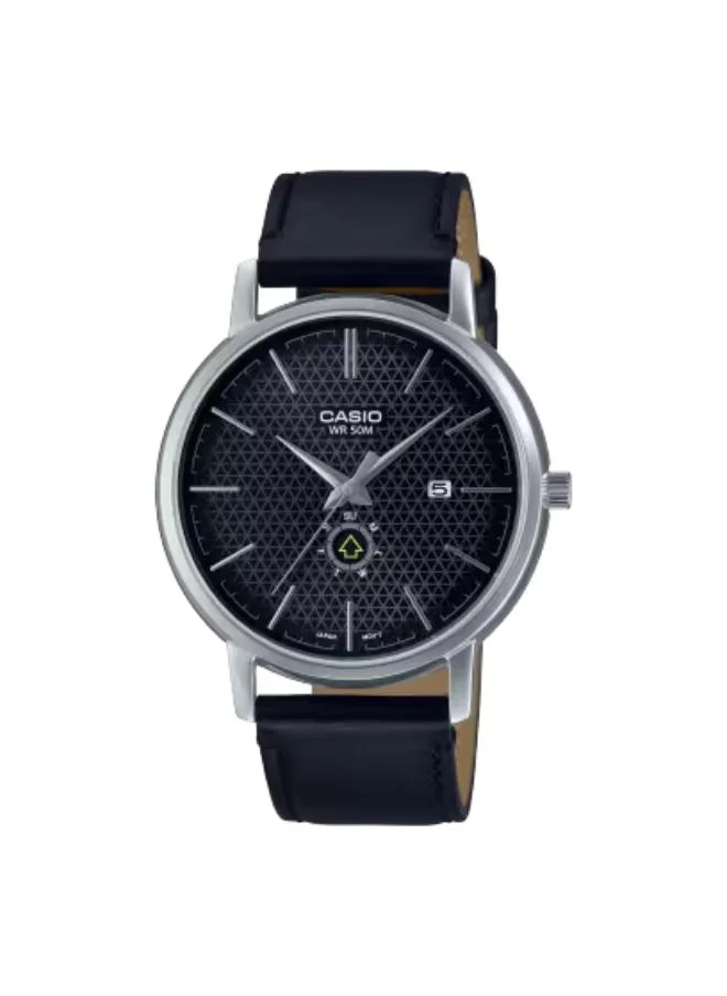 كاسيو Men's Analog Display Watch With Black Leather Strap - MTP-B125L-1AVDF