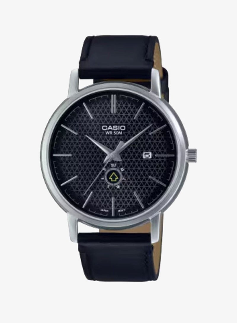 Men's Leather Analog Watch MTP-B125L-1AVDF - 41 mm
