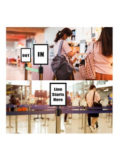 Y&D 2PCS Stanchion Sign Holder (8.3 x 11.7 Inch), Portrait Top Stand Poster Display Frame Double Sided Crowd Control Accessory Queue Management Tool for Sentry Stanchions (Black, Iron)  - Image 5