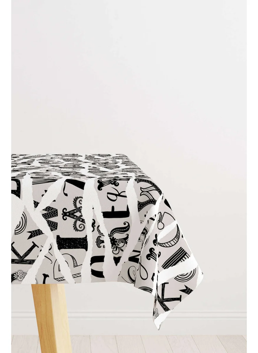 Cango Home White Black Modern Decorative Table Cloth CGH106-MS