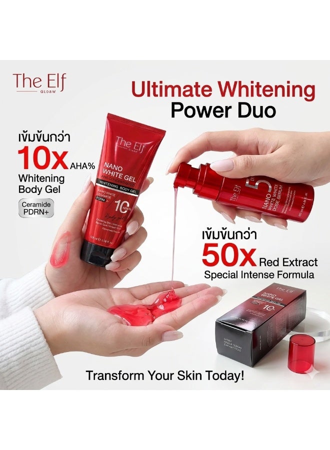 The Elf Nano White Dose Serum and AHA Gel Combo for Body Whitening, Dark Spot Correction and Exfoliating Glowing Skin - Image 3