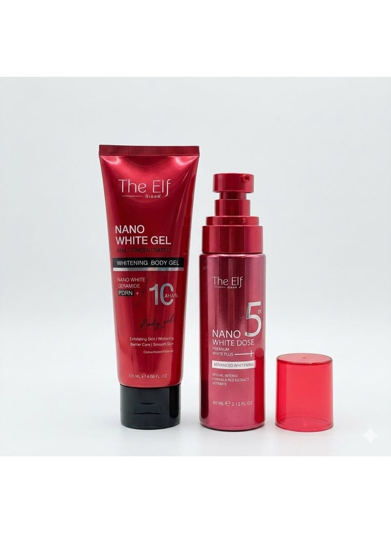 The Elf Nano White Dose Serum and AHA Gel Combo for Body Whitening, Dark Spot Correction and Exfoliating Glowing Skin - Image 4