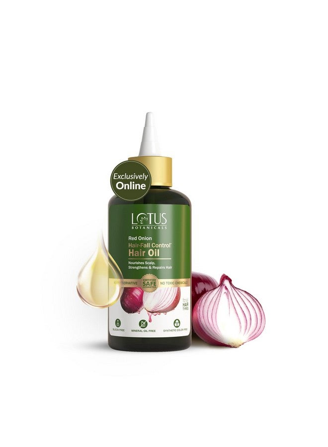 LOTUS BOTANICALS Red Onion Hair-Fall Control Oil |Anti Hair-Fall Oil | Hairgrowth Oil | Long, Strong And Thick Hair | No Silicon, No Preservatives, No Toxic Chemicals | All Hair Types | 200Ml  - Image 1