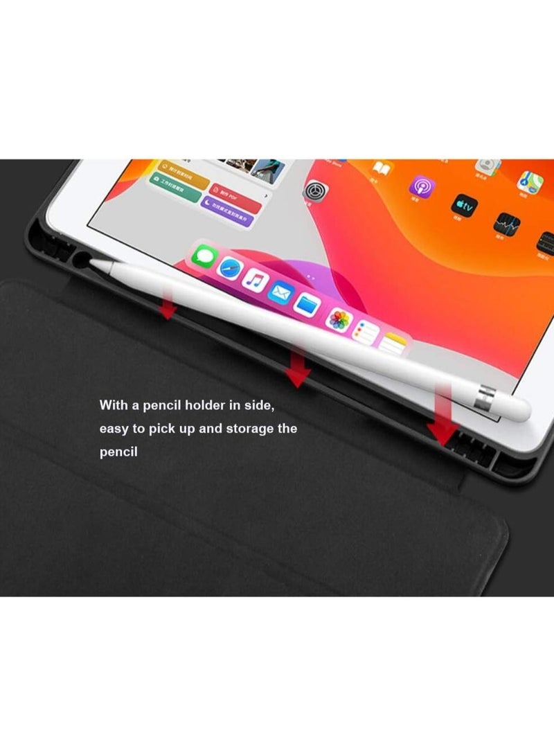 ELTRAZONE Soft Smart Case with Pencil Holder Foldable Stand Compatible with iPad 10.2 Inch 9th / 8th / 7th Generation 2021/2020 / 2019, iPad Air 3rd Generation, iPad Pro 10.5 Inch (Deep Navy Blue) - Image 3