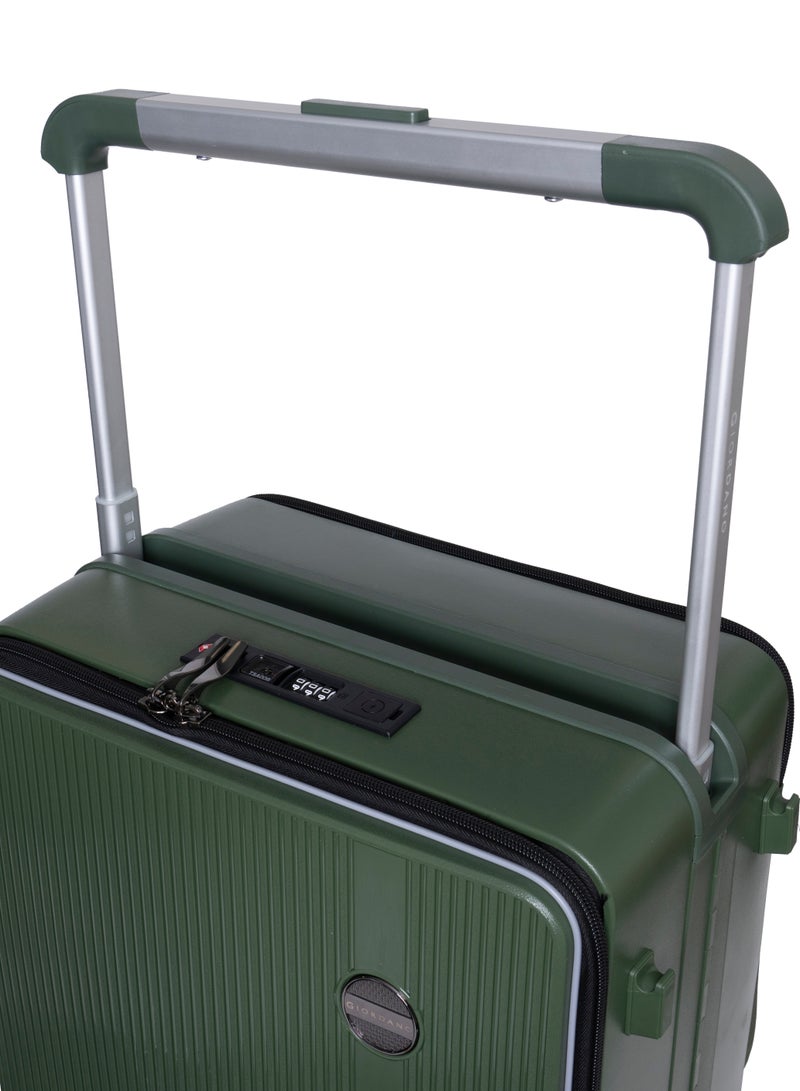 GIORDANO Giordano Genius Wide Handle Cabin Luggage Green | Laptop Compartment Luggage, Cabin Size Trolley Bag | Durable Lightweight Carry-On Suitcase, 20 Inch Suitcase | Premium Luggage & Travel Gear  - Image 4