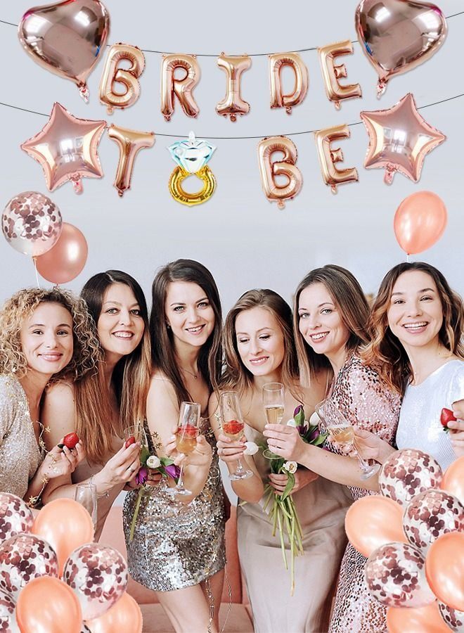 Engagement decoration balloons, bridal balloon proposal decorations, bachelorette party decorations, rose gold balloons transparent balloon set