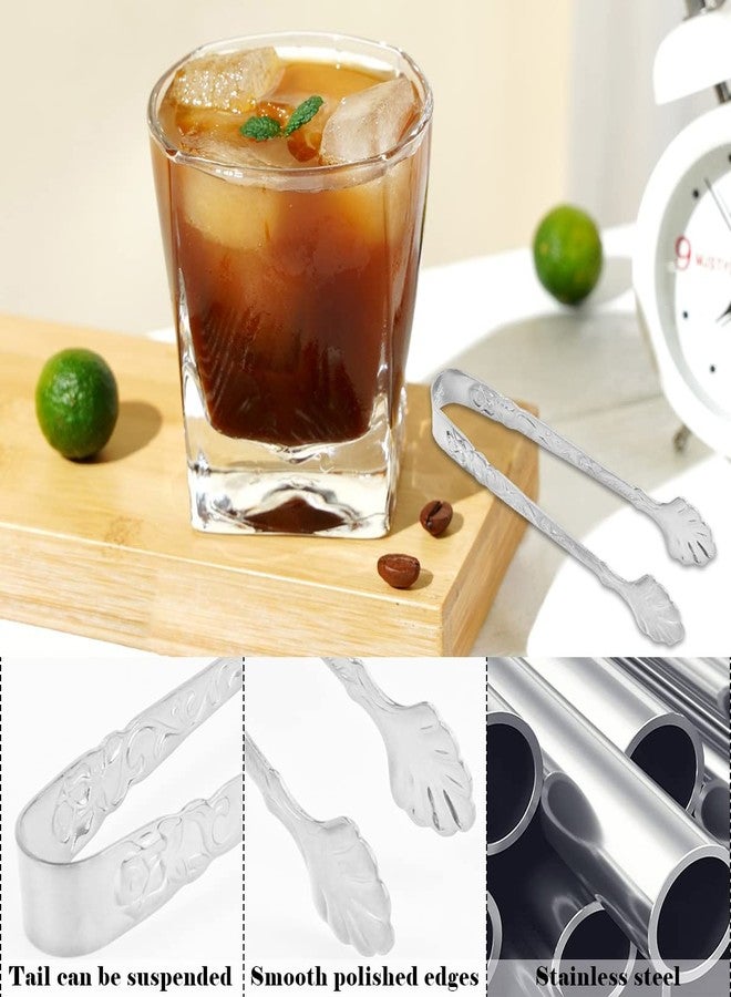 DOERDO DD DOERDO 2Pcs Serving Tongs, Stainless Steel Ice Cube Tongs Decorative Sugar Cubes Tongs Home Kitchen, Silver - Image 3