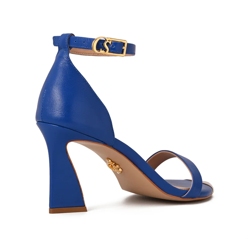 Carmen Steffens Blue Sandal with Metal Detail