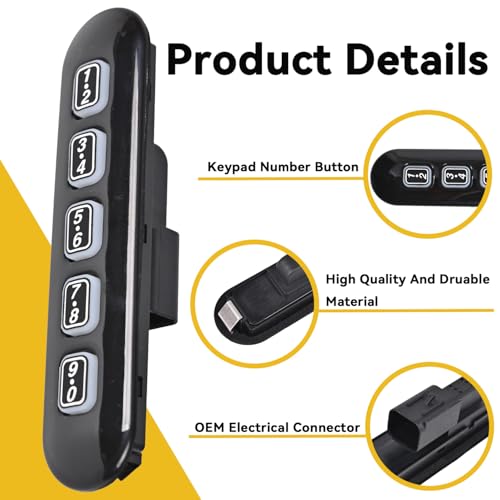 RLP Keyless Entry Keypad Driver Side Left Compatible with 2002-2010 Ford Explorer 2007-2010 Ford Sport Trac. 2002-2010 Mercury Mountaineer 2003-2005 Lincoln Aviator Replace# 1L2T-14A626-ACW - Image 3