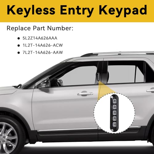 RLP Keyless Entry Keypad Driver Side Left Compatible with 2002-2010 Ford Explorer 2007-2010 Ford Sport Trac. 2002-2010 Mercury Mountaineer 2003-2005 Lincoln Aviator Replace# 1L2T-14A626-ACW - Image 2