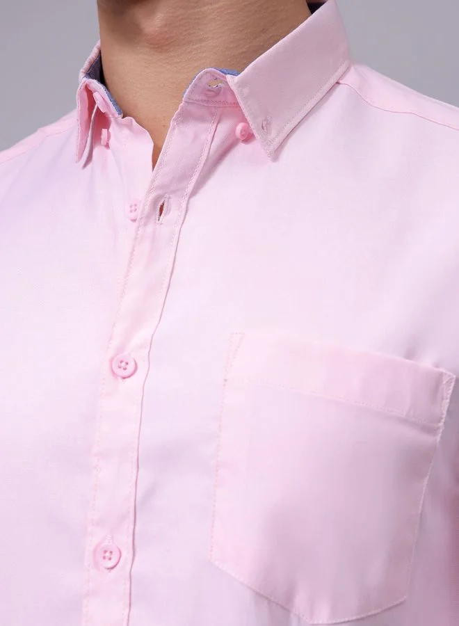 The Indian Garage Co Men Slim Fit Solid Full Sleeves Cutaway Collar Casual Shirt